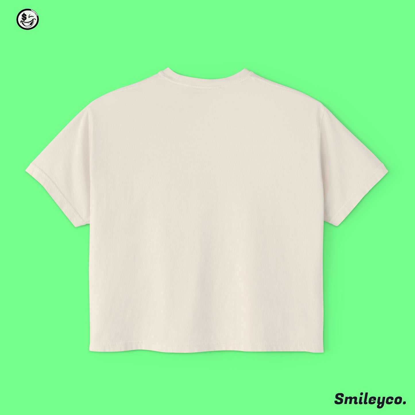 Smiley Graphic Boxy Tee - Women's Casual T-Shirt for Fun and Relaxation