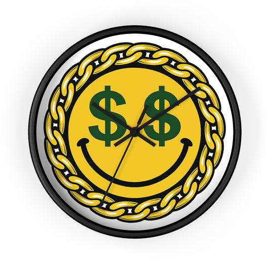 Smiley Dollar Sign Wall Clock
