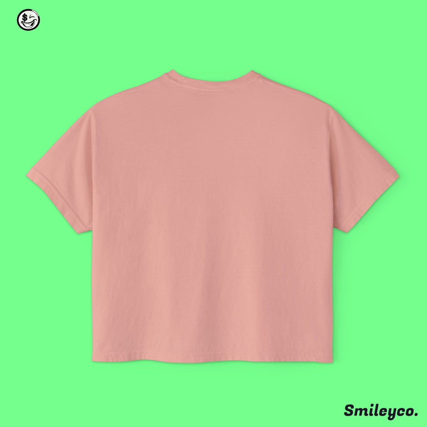 Smiley Graphic Boxy Tee - Women's Casual T-Shirt for Fun and Relaxation