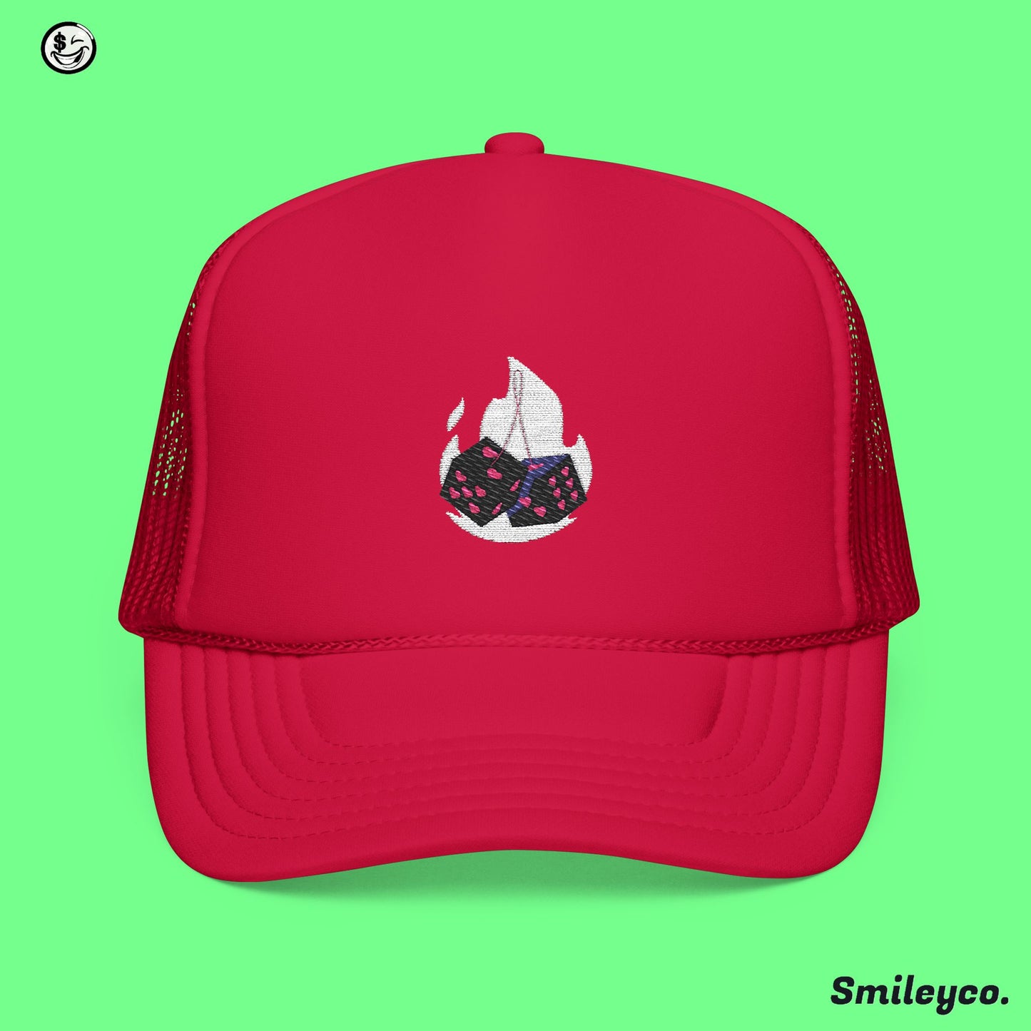 Flame Dice Foam Foam Embroidered