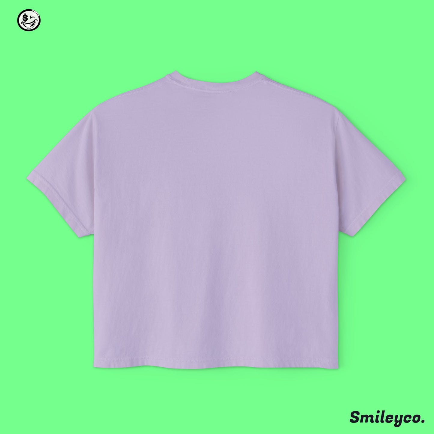 Smiley Graphic Boxy Tee - Women's Casual T-Shirt for Fun and Relaxation
