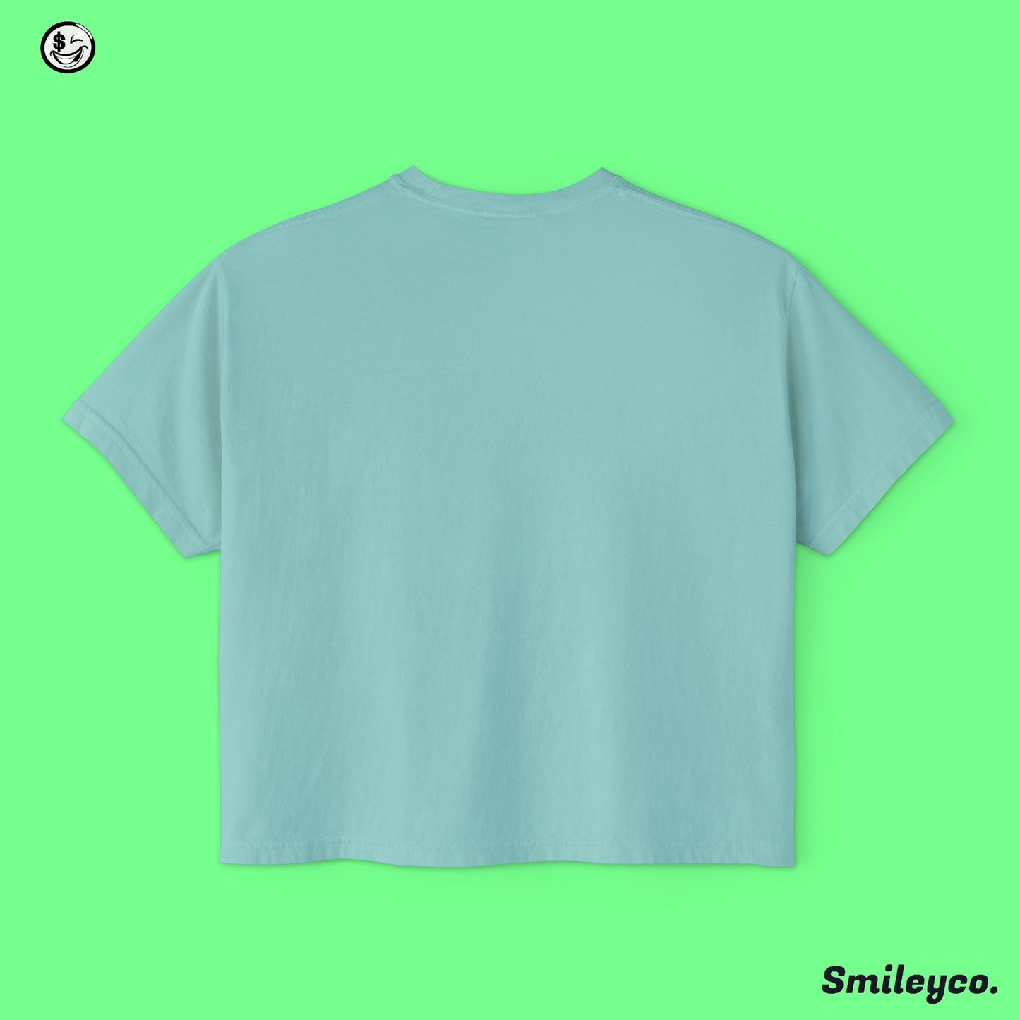 Smiley Graphic Boxy Tee - Women's Casual T-Shirt for Fun and Relaxation